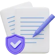 a 3d pen with papers and a shield icon explaining full confidentiality.