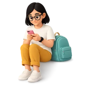 Student checking academic updates on phone with backpack, representing online study support