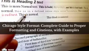 Chicago style format featured image introducing a complete guide to Chicago paper formatting citations and examples