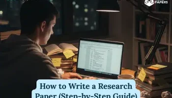 How to write a research paper step-by-step guide with student drafting at desk