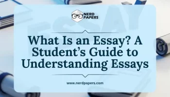 Title graphic introducing what is an essay a guide to understanding essays, aimed at students and academic writers.