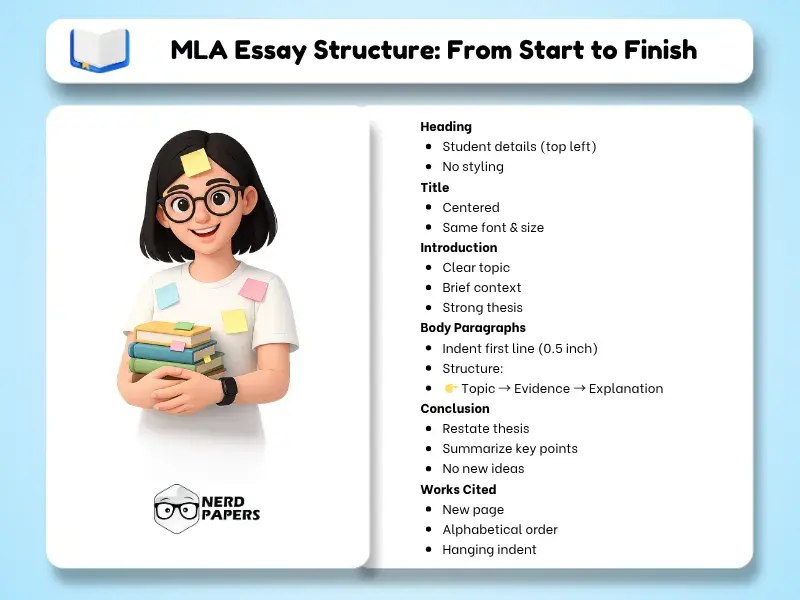 mla essay structure with heading introduction body paragraphs conclusion and works cited