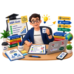 MBA essay writing service with an expert writer developing a custom MBA essay around leadership, career goals, and business school admissions
